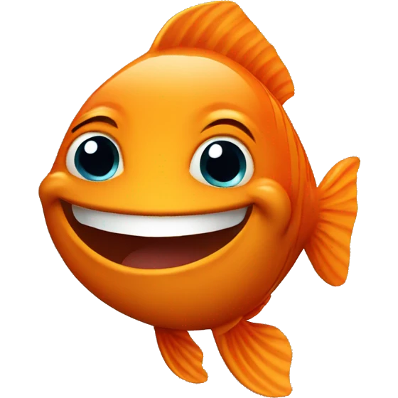 Smiling orange fish emoji
