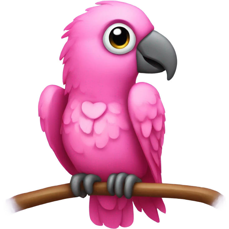 Pink parrot with a bow emoji