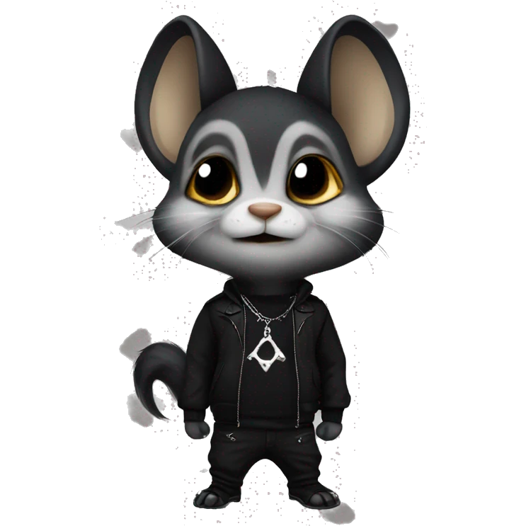 Goth chipmunk wearing goth clothes emoji