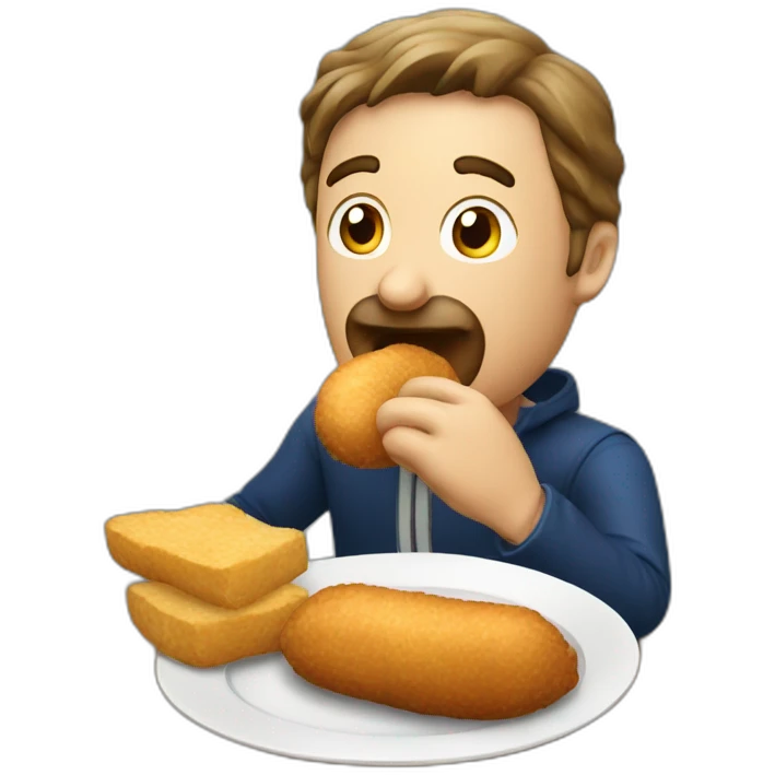 dutch man eating kroket emoji