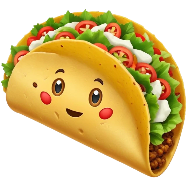taco with white wings and question marks on the sides emoji