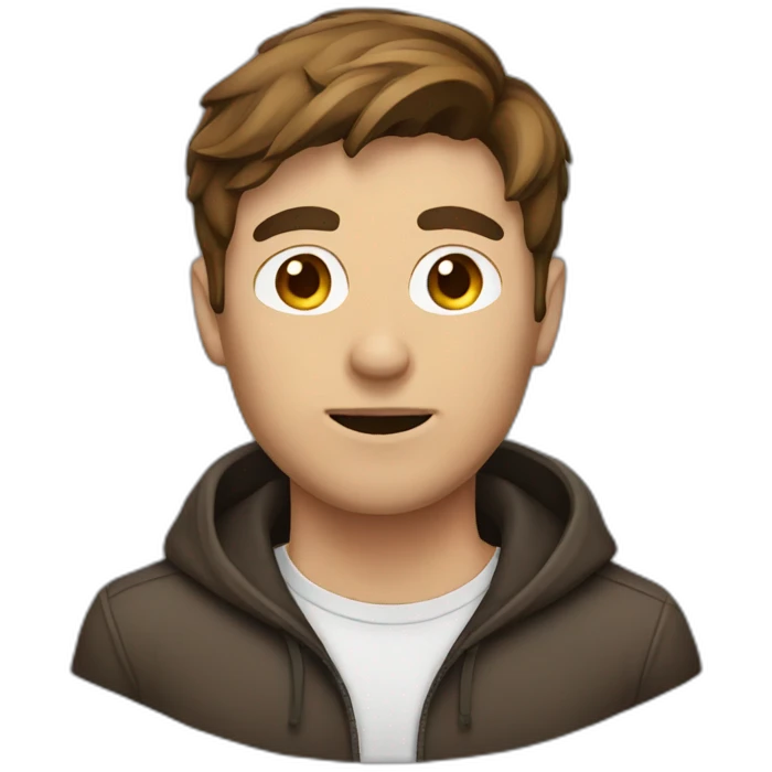 male head brown hair with mask emoji
