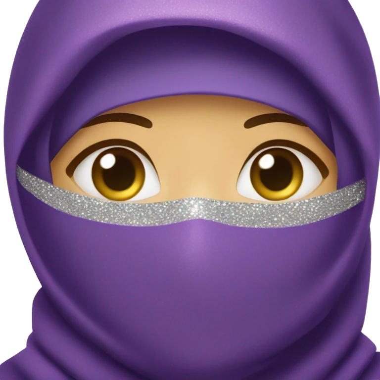 glittery purple niqab emoji