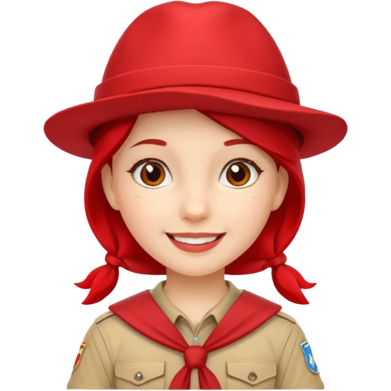scout girl with red hat emoji
