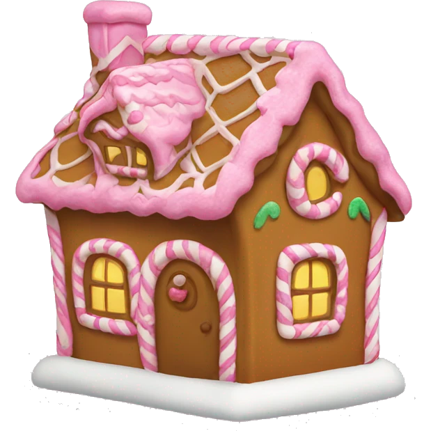 A pink gingerbread house emoji