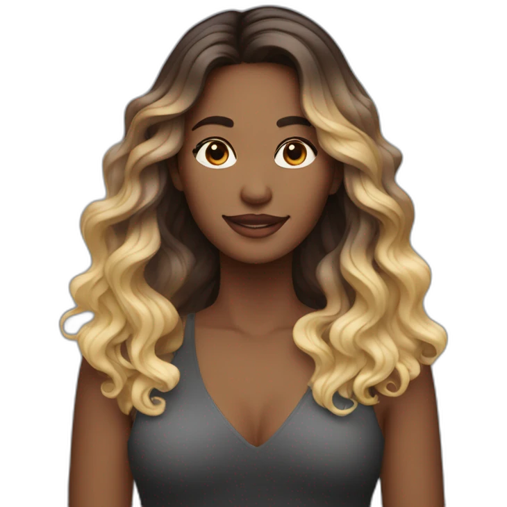 Long wavy ombré hair woman emoji
