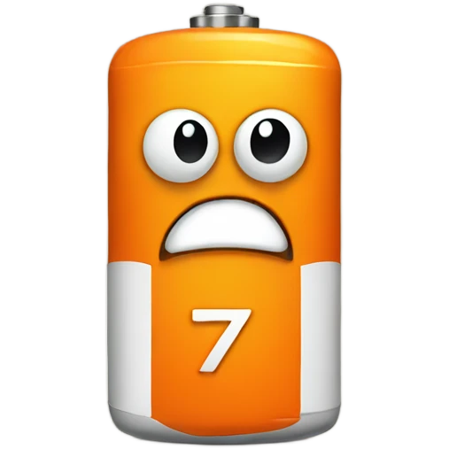 Orange battery fear emoji