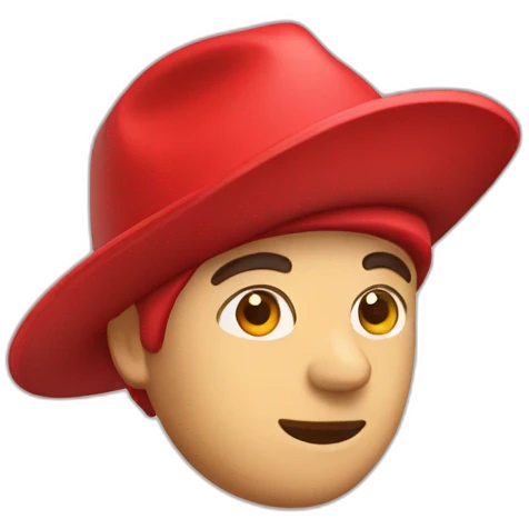 A blad Guy with red hat emoji