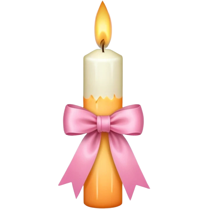 Candle with pink ribbon emoji