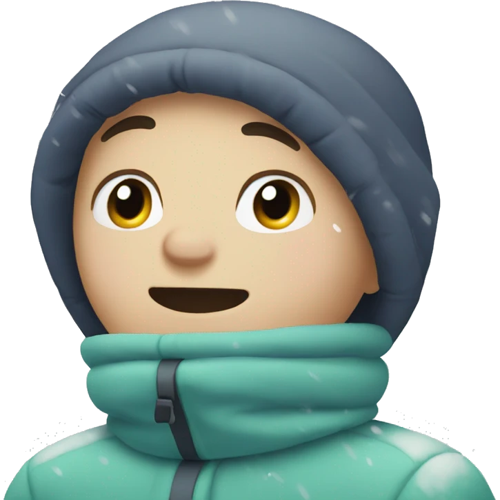 kid rolls down snow emoji
