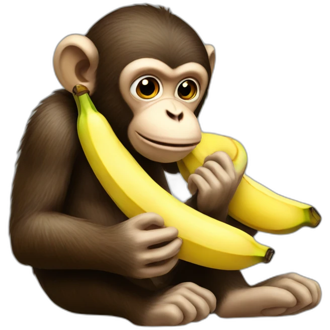 Monkey eating banana emoji