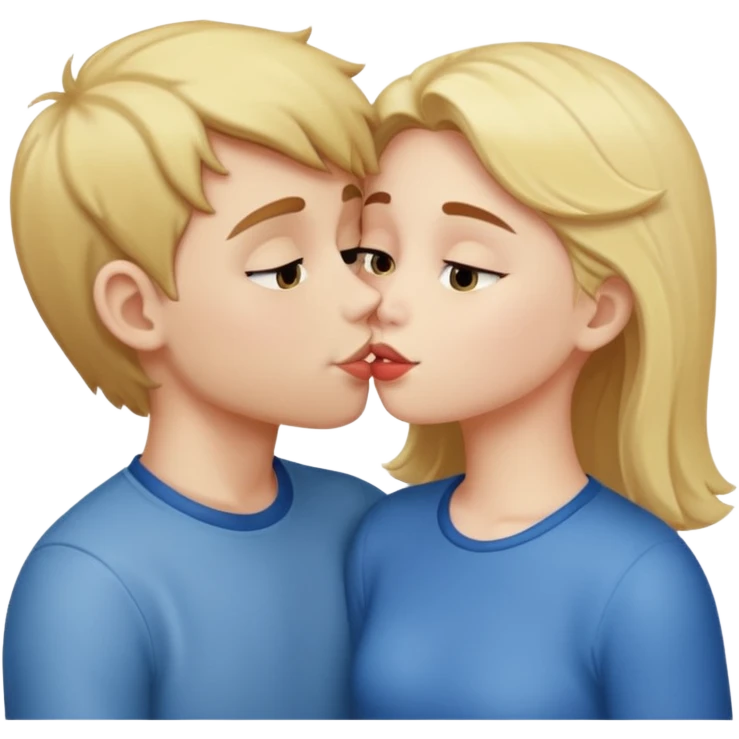 Girl kissing boy emoji