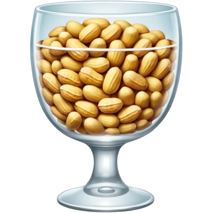 a crystal goblet filled with shelled peanuts emoji
