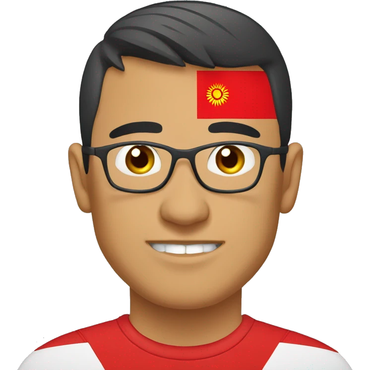 Kyrgyz guy with the image of the flag of Kyrgyzstan on a T-shirt emoji