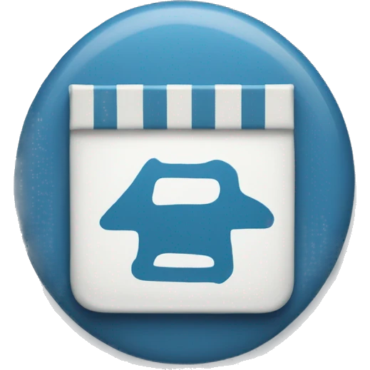 Blue badge with white tick emoji