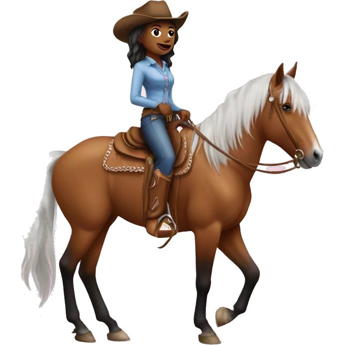 a little cowgirl on a horse  emoji