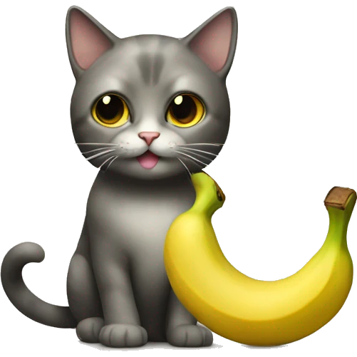 cat and banana emoji