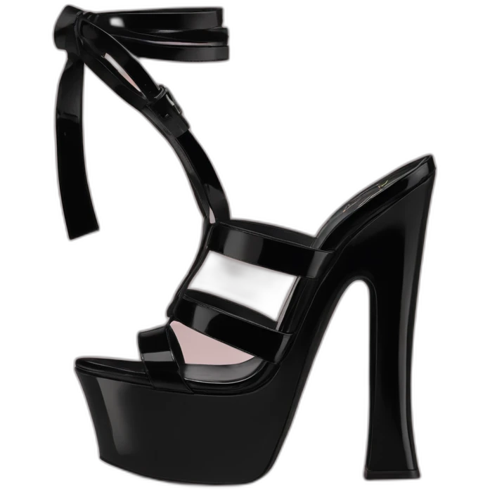 Ysl heel sandal TRIBUTE PLATFORM SANDAL black PATENT LEATHER emoji