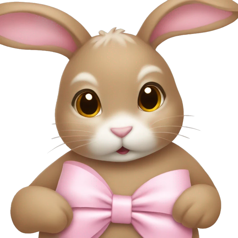 bunny wearing a baby pink ribbon on her ears emoji