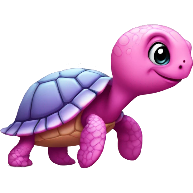 pink turtle with a bow emoji