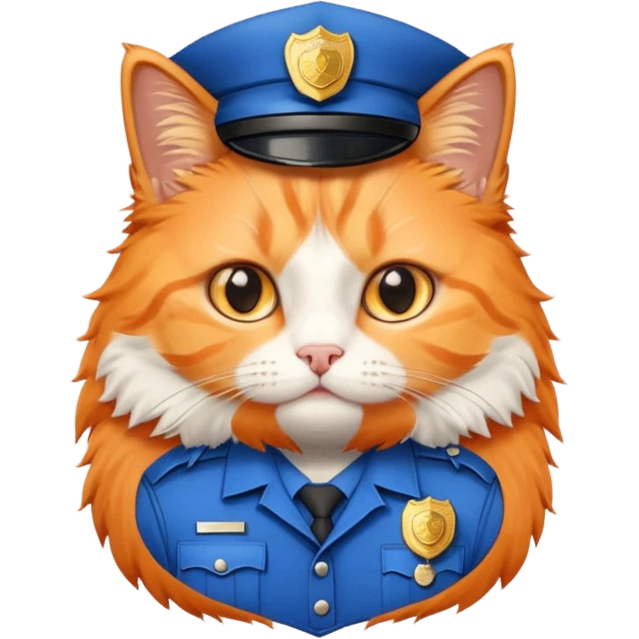 oranh fluffy cat - police officer emoji