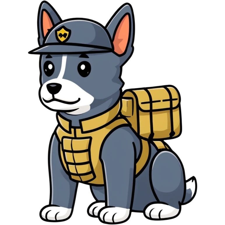 black soldier dog emoji