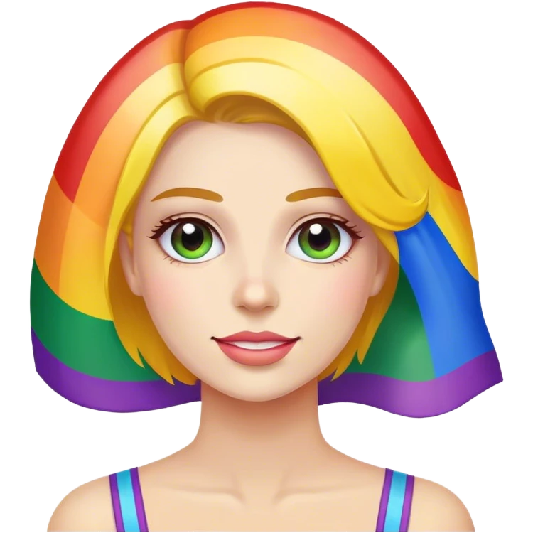 woman with rainbow flag emoji