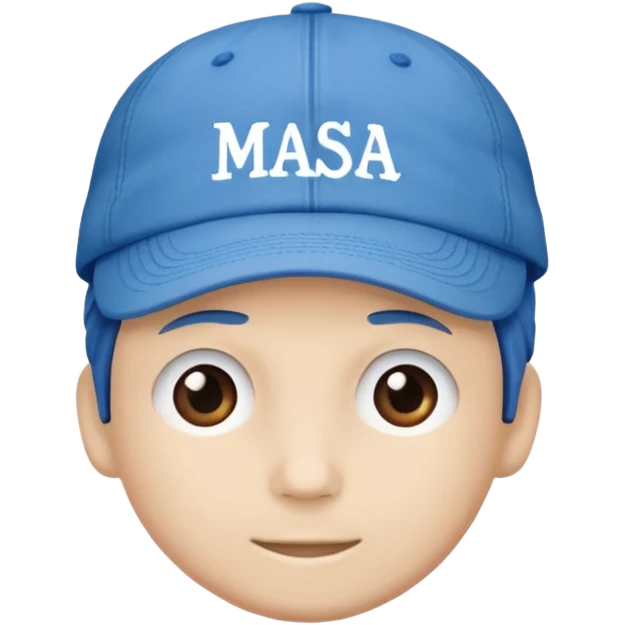 Blue cap with the lettering MASA emoji