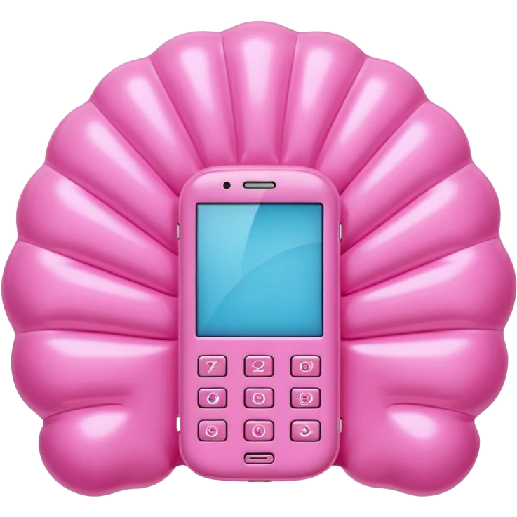 vintage rococo pink inflatable puffy shell phone emoji