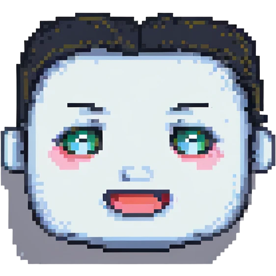 pixel art squinting face emoji