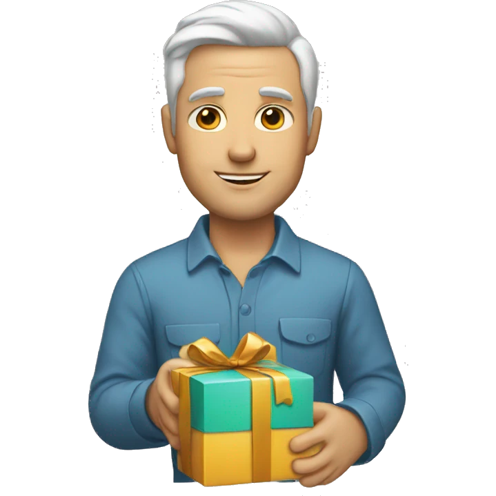 white man with gift emoji