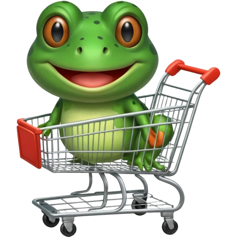 bufo meme frog using a shopping card emoji