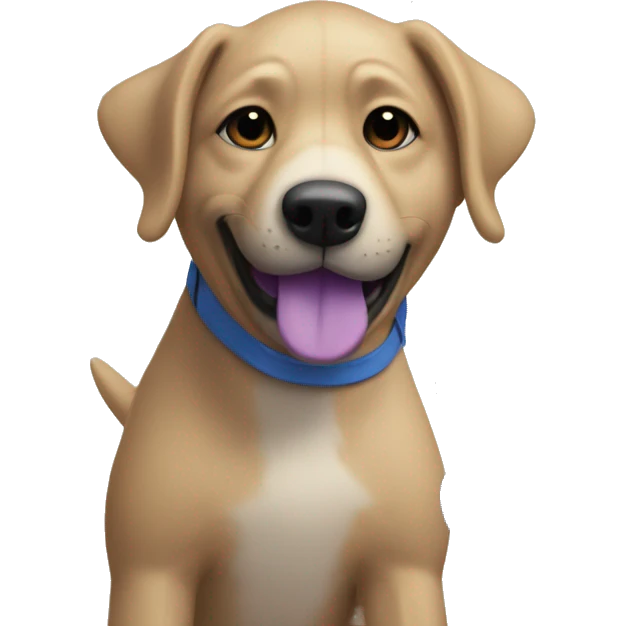 blue flowers with purple dog emoji