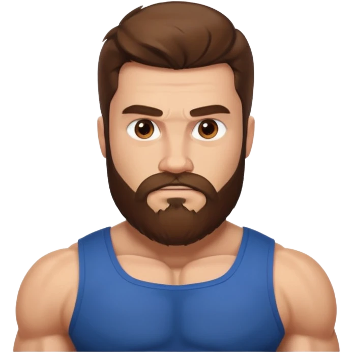 heroic man with beard and long brown hair emoji