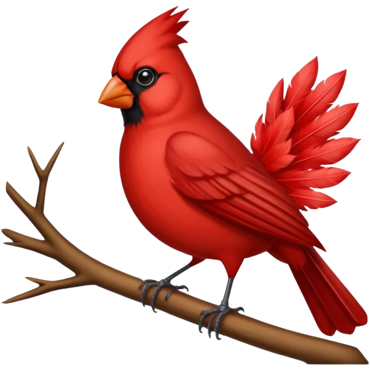 Cardinal bird with pink background  emoji