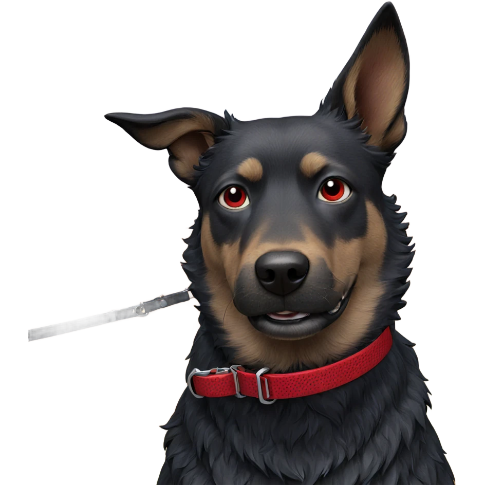 dog with red collar focus emoji