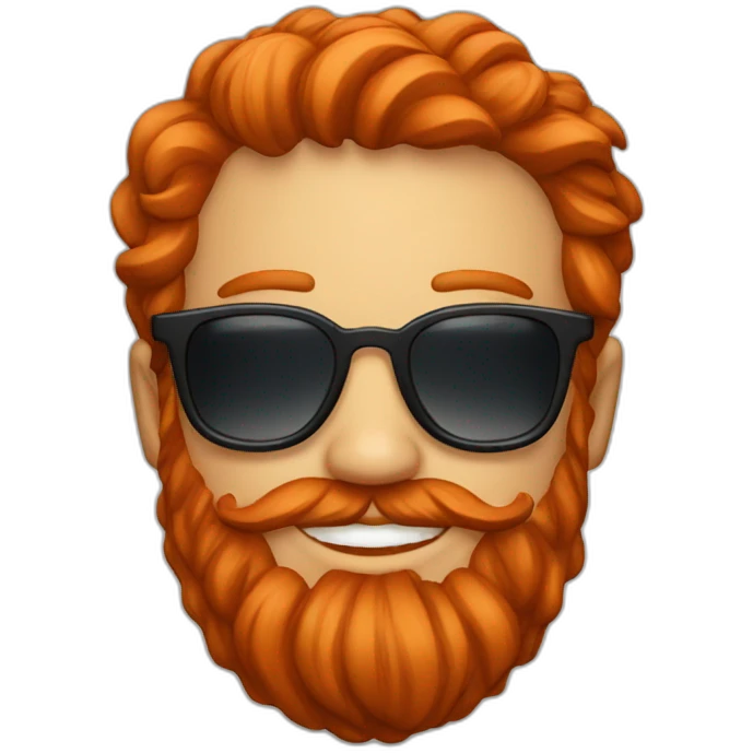 smiling red head beard men with sun glasses emoji