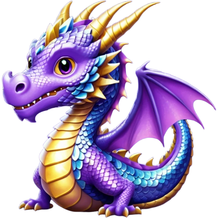 glitter purple dragon emoji