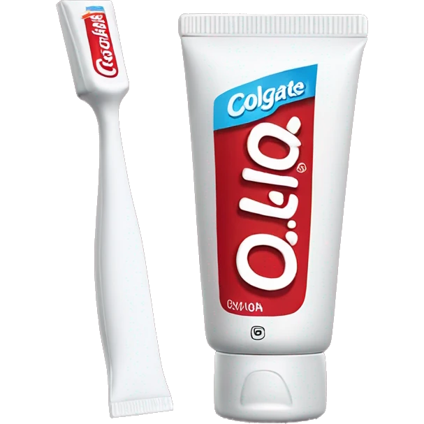toothpaste with brand name COLGATE written on the tube clearly emoji