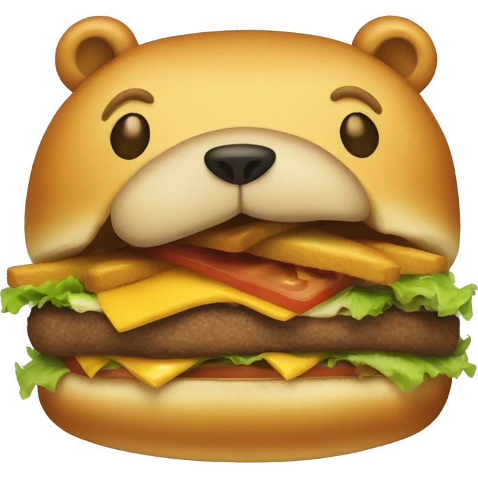 Bear eat cheeseburger  emoji