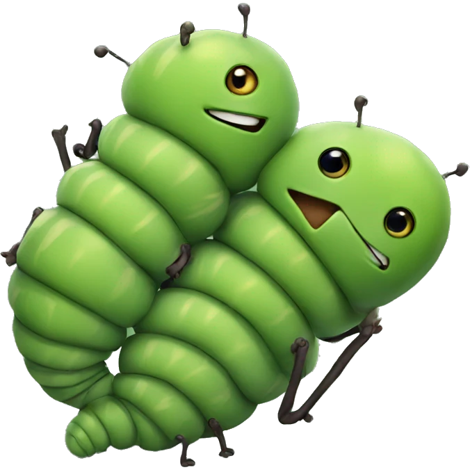 Caterpillars hugging emoji
