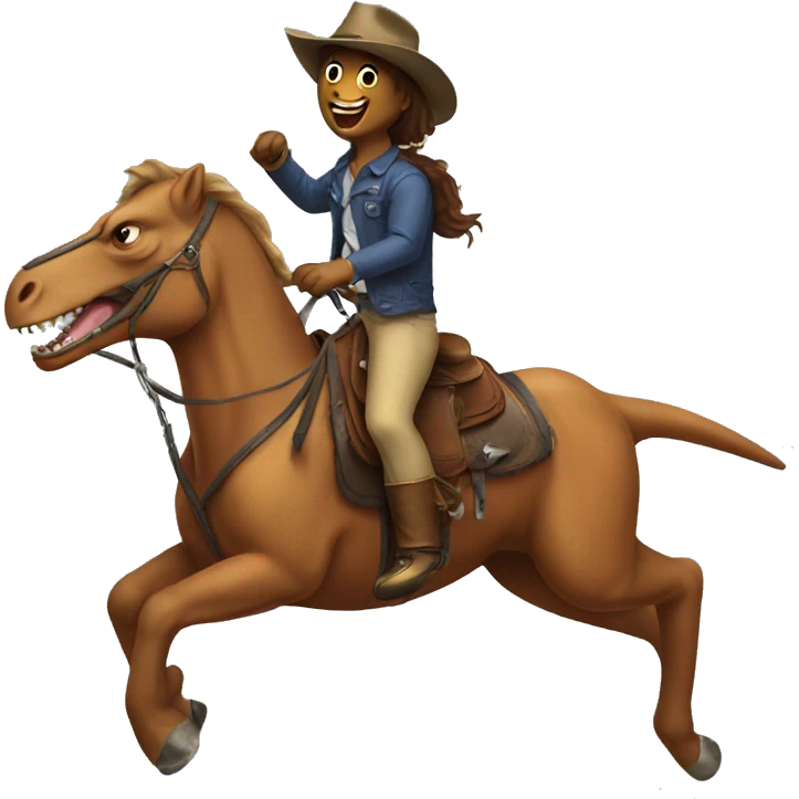 Trex riding a horse  emoji