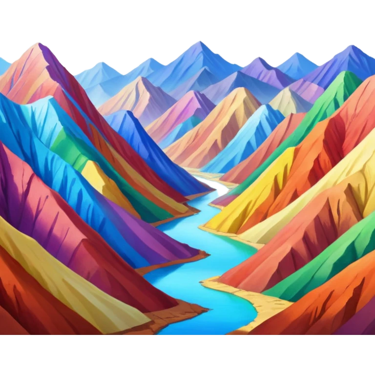 Still life, hyperrealistic, mircodetailed, very colorful, rainbow mountains in China, render, 4k hd professional quailty, must not include any emoji icons, must have no emoji faces, no human figures, must not be poor quailty emoji