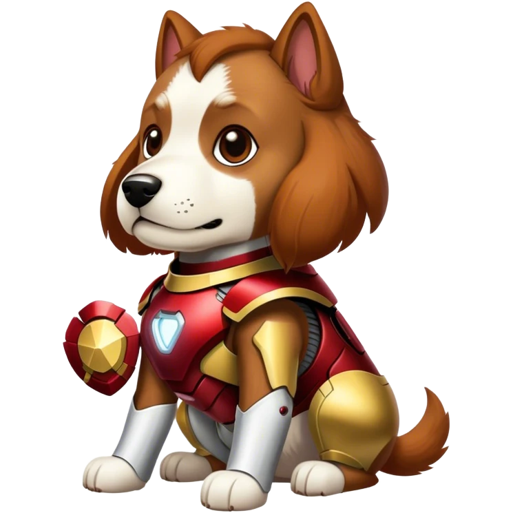 Dog with ironman armor on emoji