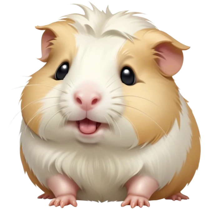 Cinematic Cute Yawning White Guinea Pig Portrait Emoji, Head tilted slightly with a dramatic, wide-open yawn, revealing a soft, downy white fur with tiny drooping ears, round dark eyes barely open in drowsy contentment, Simplified yet irresistibly adorable features, highly detailed, glowing with a soft, cozy glow, high shine, relaxed yet expressive, stylized with a touch of whimsy, bright and endearing, soft glowing outline, capturing the essence of a sleepy yet affectionate guinea pig, so drowsy it feels like it could stretch right out of the screen and curl up for a nap! emoji