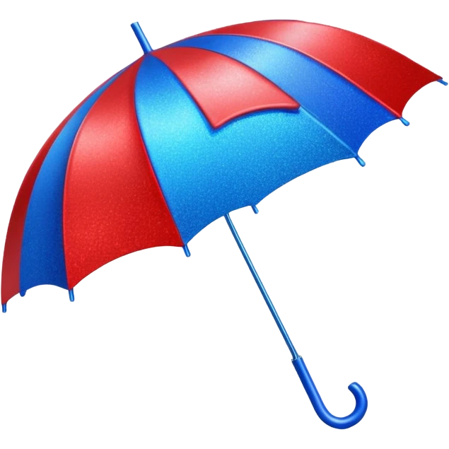 glitter red and blue umbrella emoji