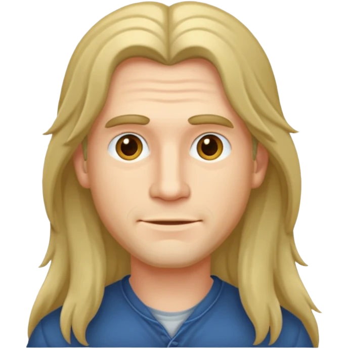 Saçı uzun olan bir erkek çiz emoji