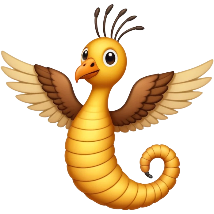 Worm and bird hybrid emoji
