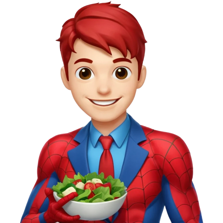 emoji de spiderman comiendo sano emoji