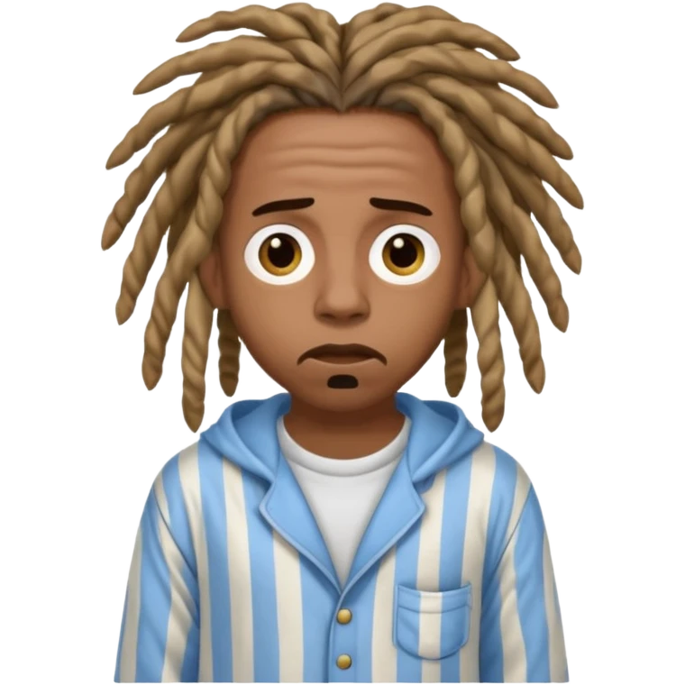 scared rapper with dreadlocks and pyjamas emoji
